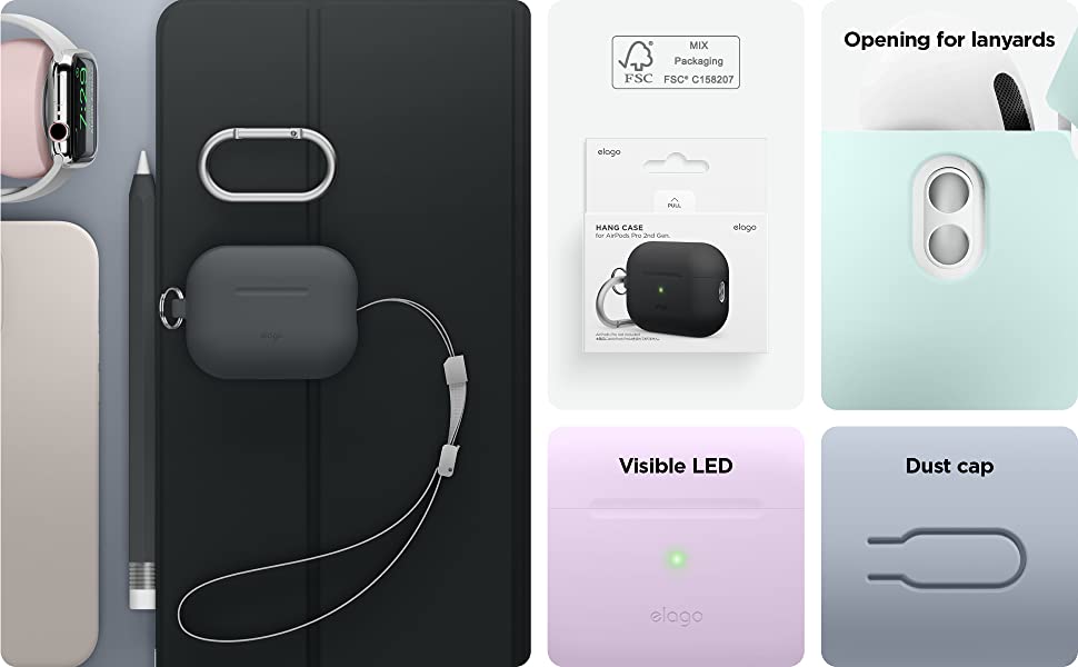 Чохол Elago Silicone Hang Case Pastel Green для Airpods Pro 2nd Gen (EAPP2SC-HANG-PGR)